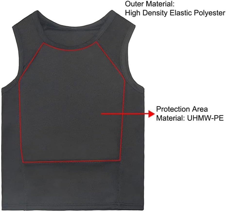 Tactical Bulletproof Vest, IIIA Hidden Inside Wear Clothes Work T-Shirt Bulletproof Personal Safety Bulletproof Vest