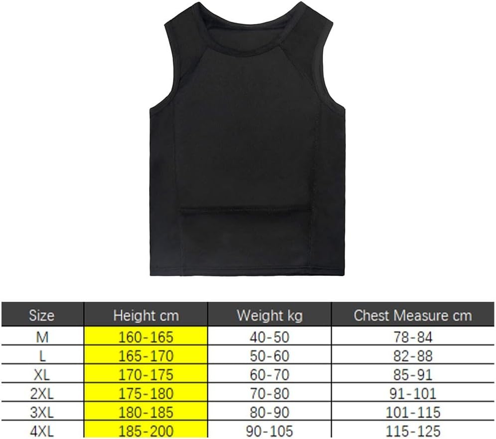 Tactical Bulletproof Vest, IIIA Hidden Inside Wear Clothes Work T-Shirt Bulletproof Personal Safety Bulletproof Vest