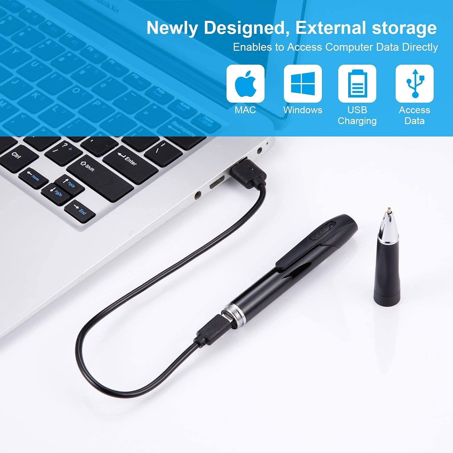 Spy Camera Hidden Camera Pen 1080P Mini Pocket Camera with Go Camera Pen with Video Recording Photo Taking and 150 Mins Rechargeable Battery Life (A1-2)