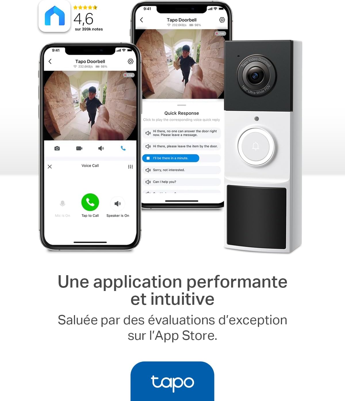 Tapo Waterproof Outdoor Wireless Doorbell with 2K Camera, with Chime | IP65, battery life 180j battery, free AI human detection without subscription, two-way audio, 160° wide angle
