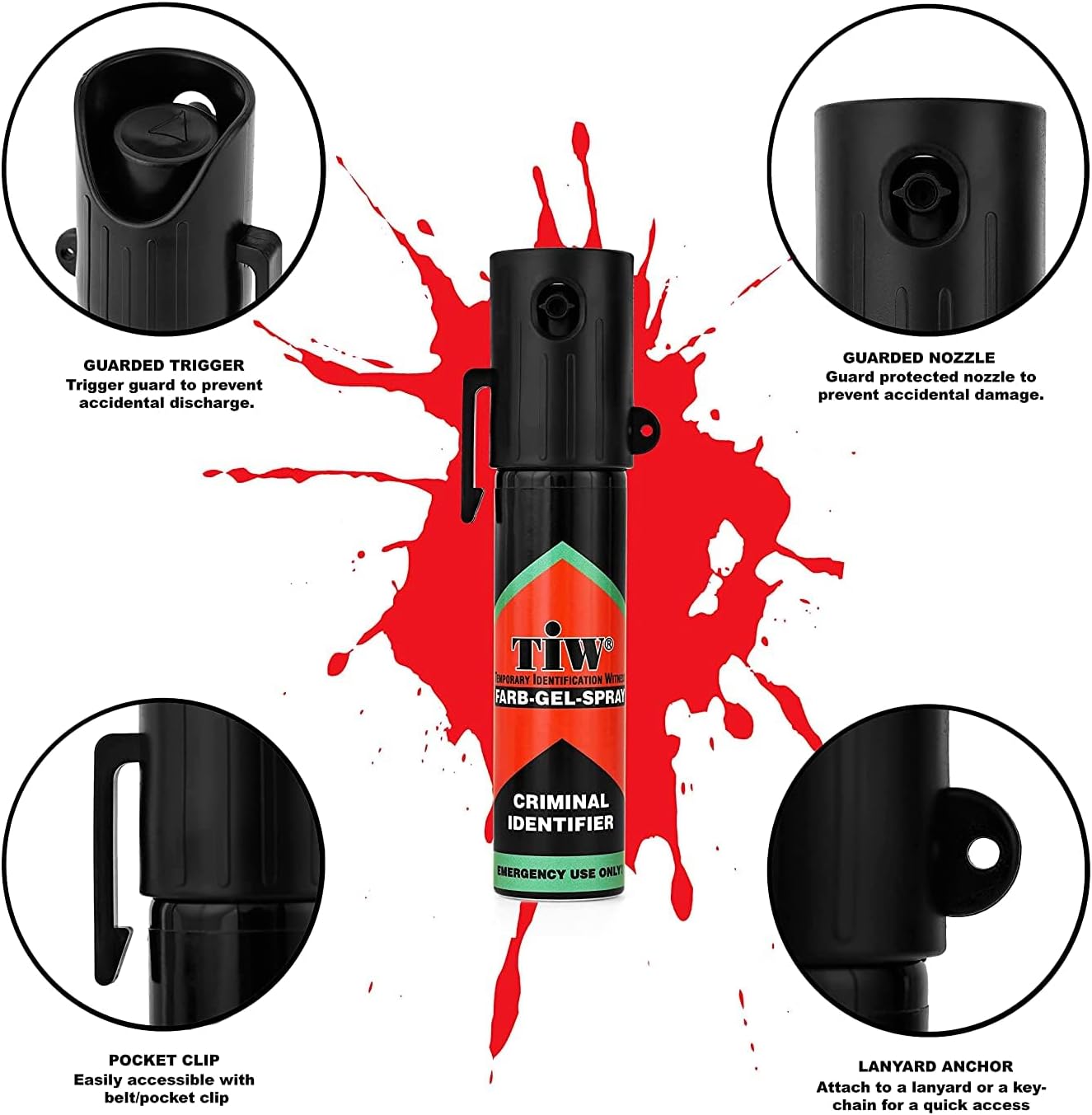 HOERNECKE Tiw Farb Pocket Defense Spray Gel 20 ml Men's Bag, Handbag, Jacket, Backpack