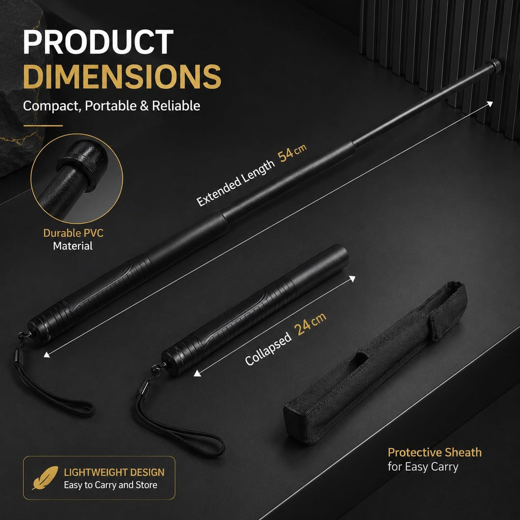 Accessoire Polyvalent Extensible, Acier Noir, Étui de Transport Détachable Inclus