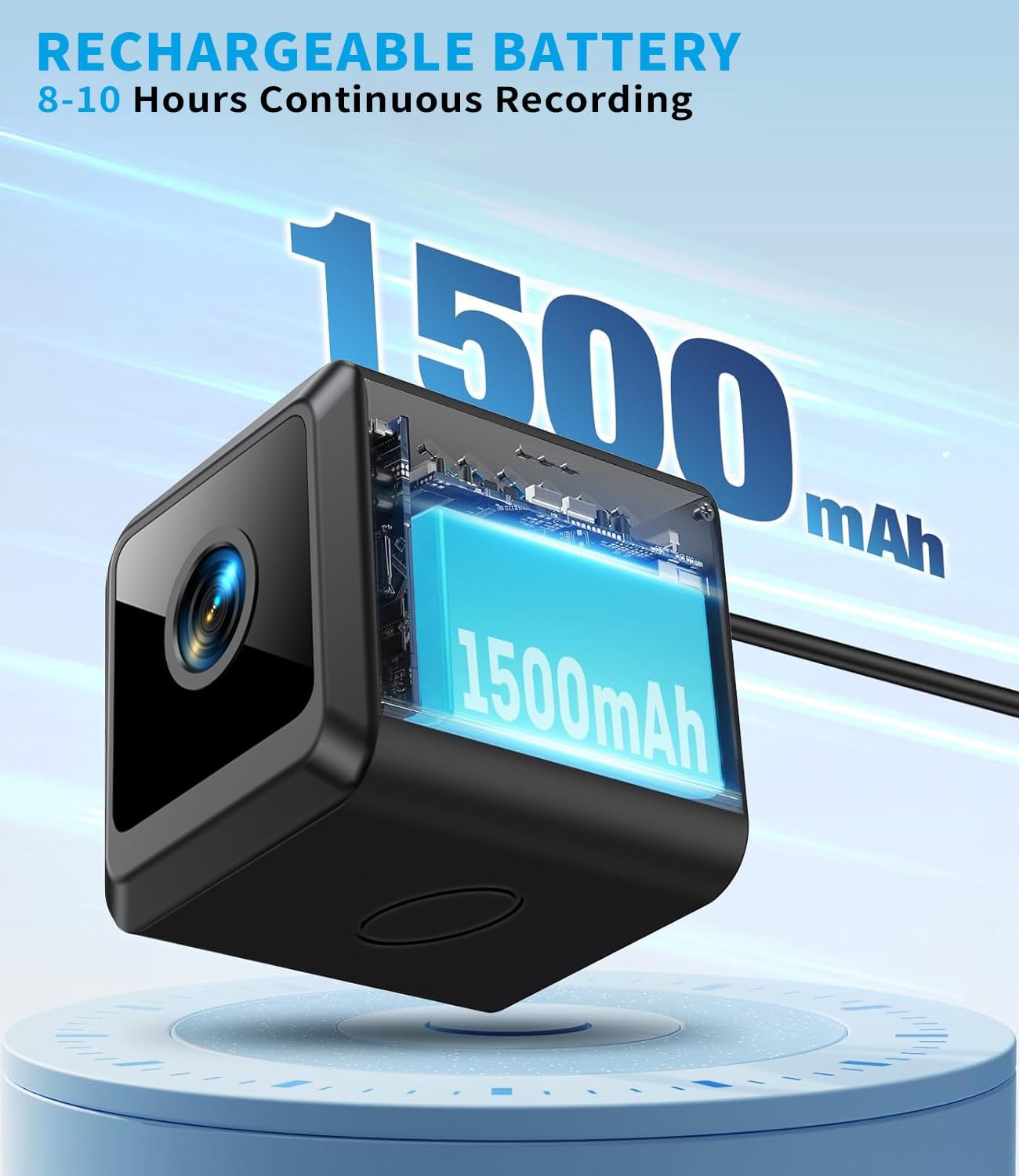 Caméra de Surveillance WiFi 4K Intérieur/Extérieur, Caméra Espion Bluetooth avec Vision Nocturne, Mini Camera Espion, Connexion Rapide & Enregistrement Continu, Stockage Cloud SD, Détection Mouvement