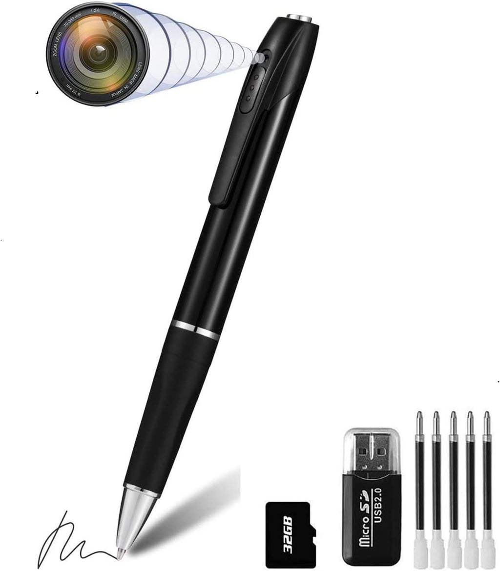Spy Camera Hidden Camera Pen 1080P Mini Pocket Camera with Go Camera Pen with Video Recording Photo Taking and 150 Mins Rechargeable Battery Life (A1-2)