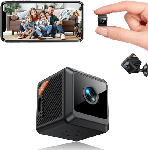Caméra de Surveillance WiFi 4K Intérieur/Extérieur, Caméra Espion Bluetooth avec Vision Nocturne, Mini Camera Espion, Connexion Rapide & Enregistrement Continu, Stockage Cloud SD, Détection Mouvement
