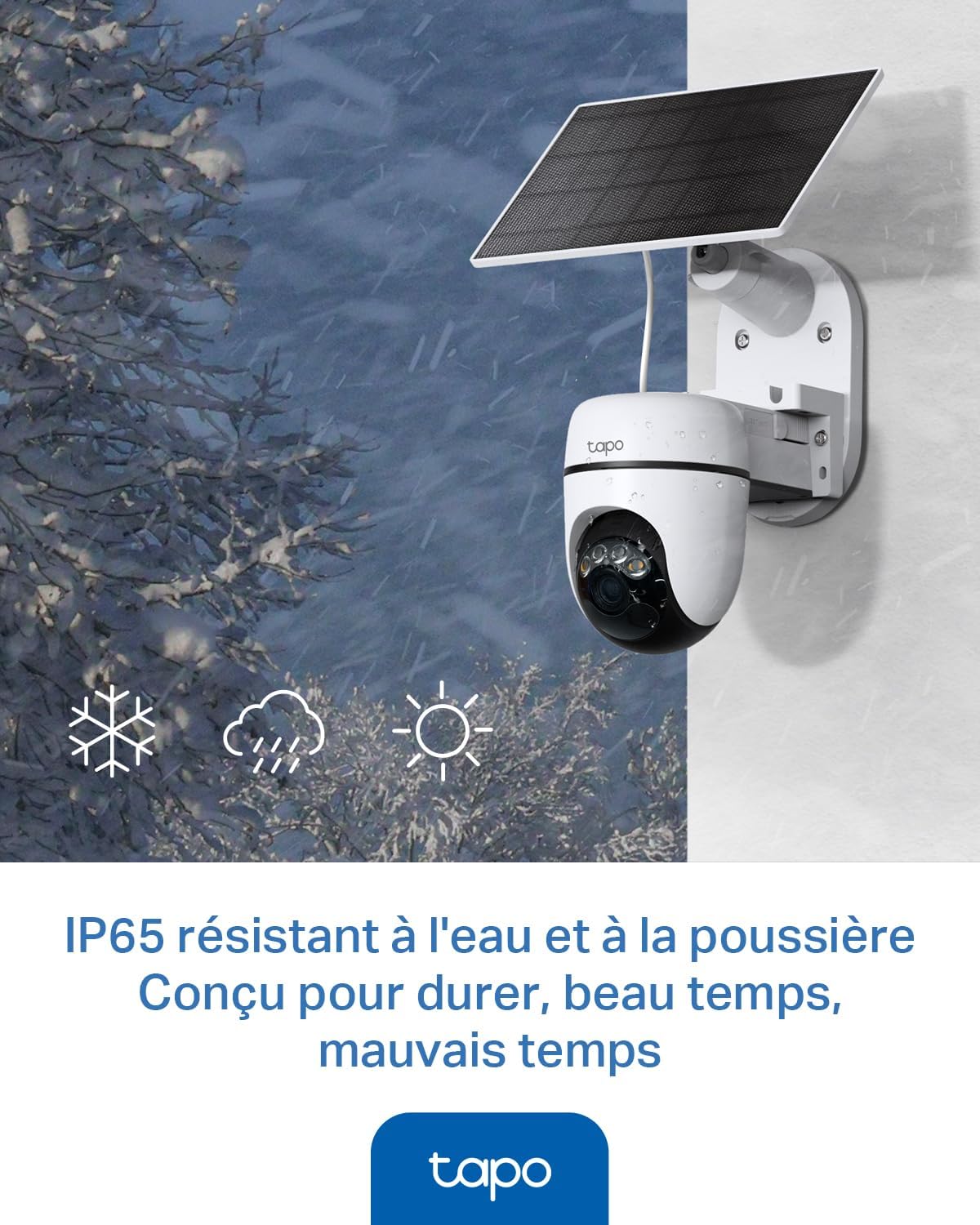 Tapo C610 Kit 2K 3MP Wireless Outdoor WiFi Camera with Solar Panel, 360° PTZ 6700mAh Battery Surveillance Camera, Human Detection, Color Night Vision, AI Tracking, IP65