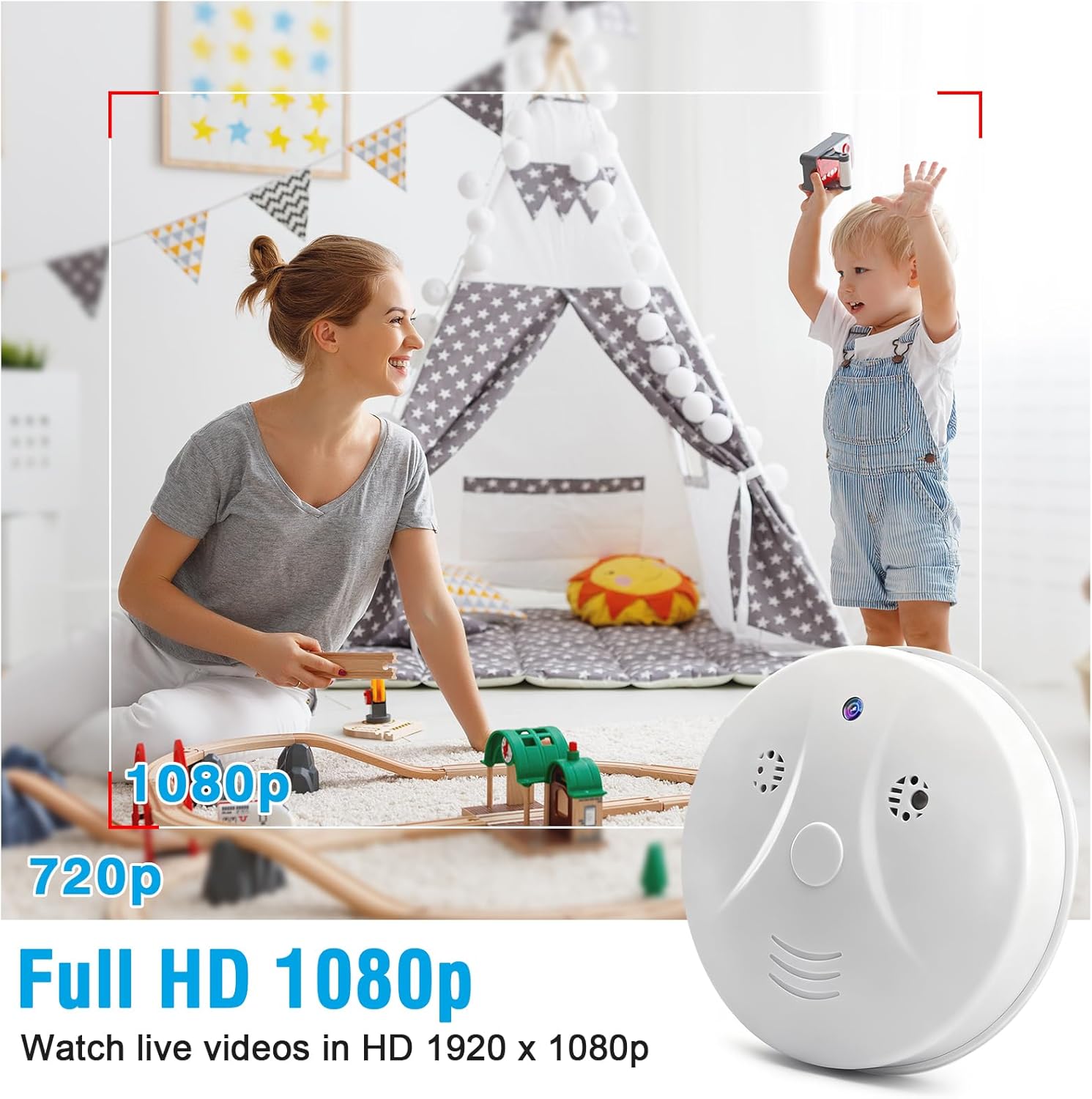 Wifi Hidden Camera,2.4/5G Micro Spy Camera Smoke Detector,