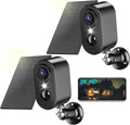 2K WiFi Surveillance Camera with Solar Panel – Wireless Outdoor WiFi Surveillance Camera Battery, Night Vision Colour, Outdoor/Indoor, PIR Motion Detection, IP66, Black-2