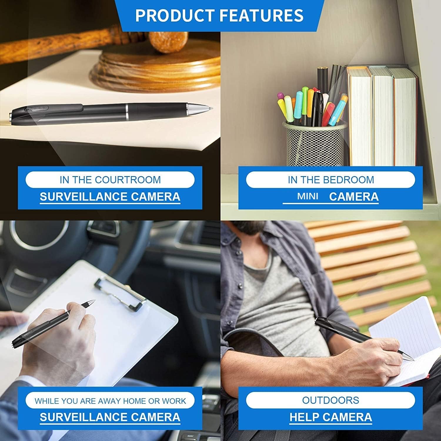Spy Camera Hidden Camera Pen 1080P Mini Pocket Camera with Go Camera Pen with Video Recording Photo Taking and 150 Mins Rechargeable Battery Life (A1-2)