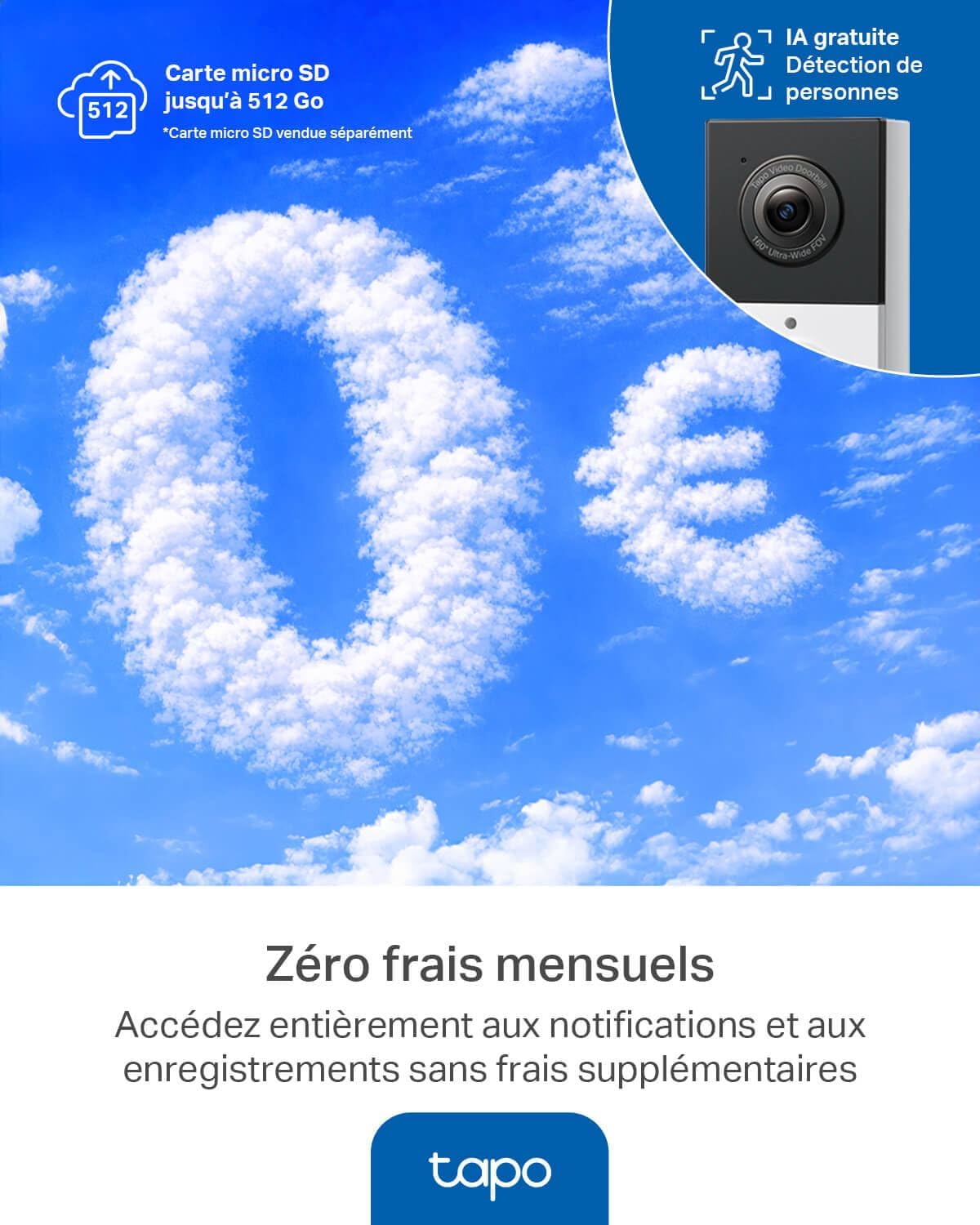 Tapo Waterproof Outdoor Wireless Doorbell with 2K Camera, with Chime | IP65, battery life 180j battery, free AI human detection without subscription, two-way audio, 160° wide angle
