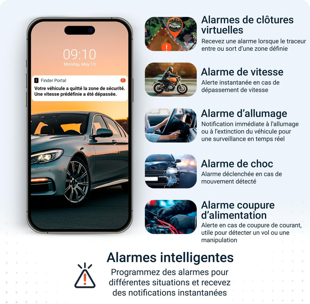 PAJ Vehicle Finder 1.0 4G GPS Tracker for Car, Motorcycle and Truck - Real Time Tracking, Safety Alerts, Journey History - Direct Connection to Battery - 40cm Cable