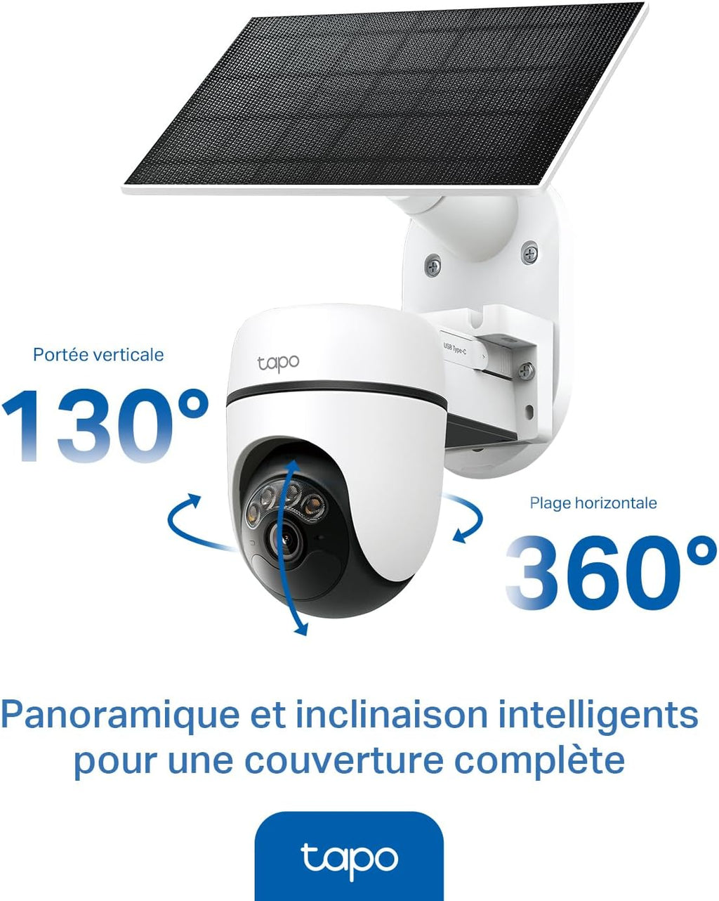 Tapo C610 Kit 2K 3MP Wireless Outdoor WiFi Camera with Solar Panel, 360° PTZ 6700mAh Battery Surveillance Camera, Human Detection, Color Night Vision, AI Tracking, IP65