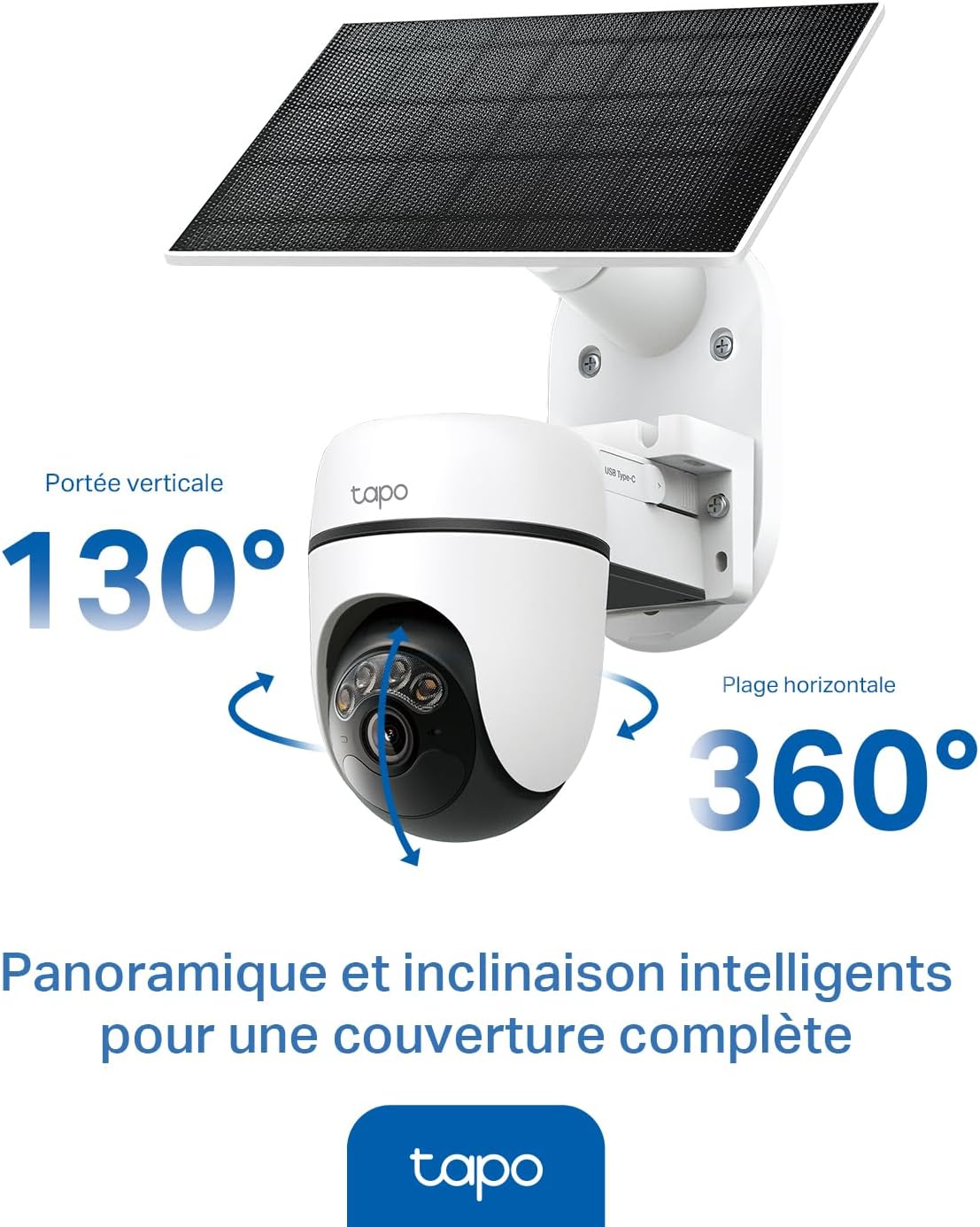 Tapo C610 Kit 2K 3MP Wireless Outdoor WiFi Camera with Solar Panel, 360° PTZ 6700mAh Battery Surveillance Camera, Human Detection, Color Night Vision, AI Tracking, IP65