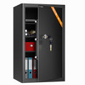 Safe with 2 Keys, WASJOYE Key Lock Box, 47L Home/Office Security Box, Steel Safe for Storing Money, Jewellery, Medicine, Phones, Documents, 45 x 35 x 31 cm