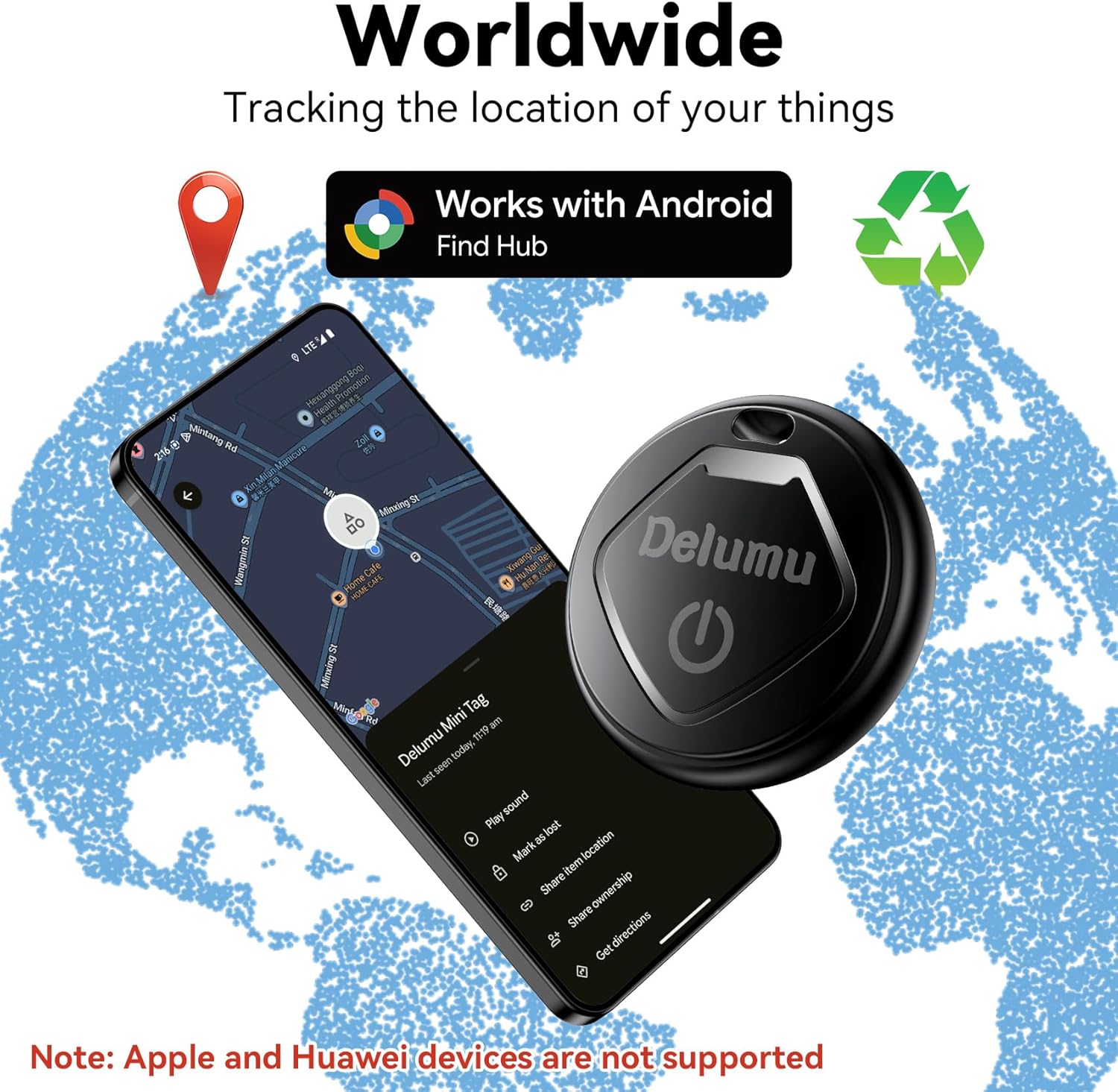 Smart Tracker Tag, 2026 [Google Certified] Air Tracker Android 4 Pack | Tracker Tags Battery Life 1 Year Life, Keys/Wallets/Suitcases/Backpack Locator