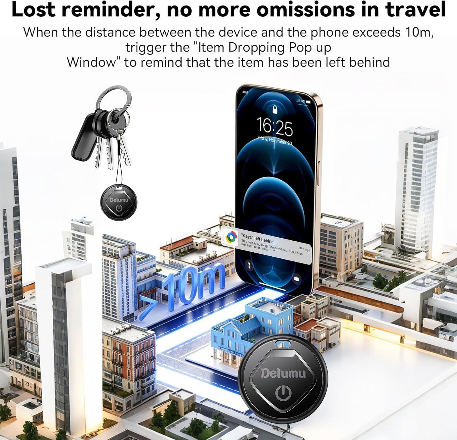 Smart Tracker Tag, 2026 [Google Certified] Air Tracker Android 4 Pack | Tracker Tags Battery Life 1 Year Life, Keys/Wallets/Suitcases/Backpack Locator