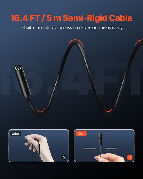 Endoscope Camera with Light, 1920P HD Borescope for Android & IOS, 8